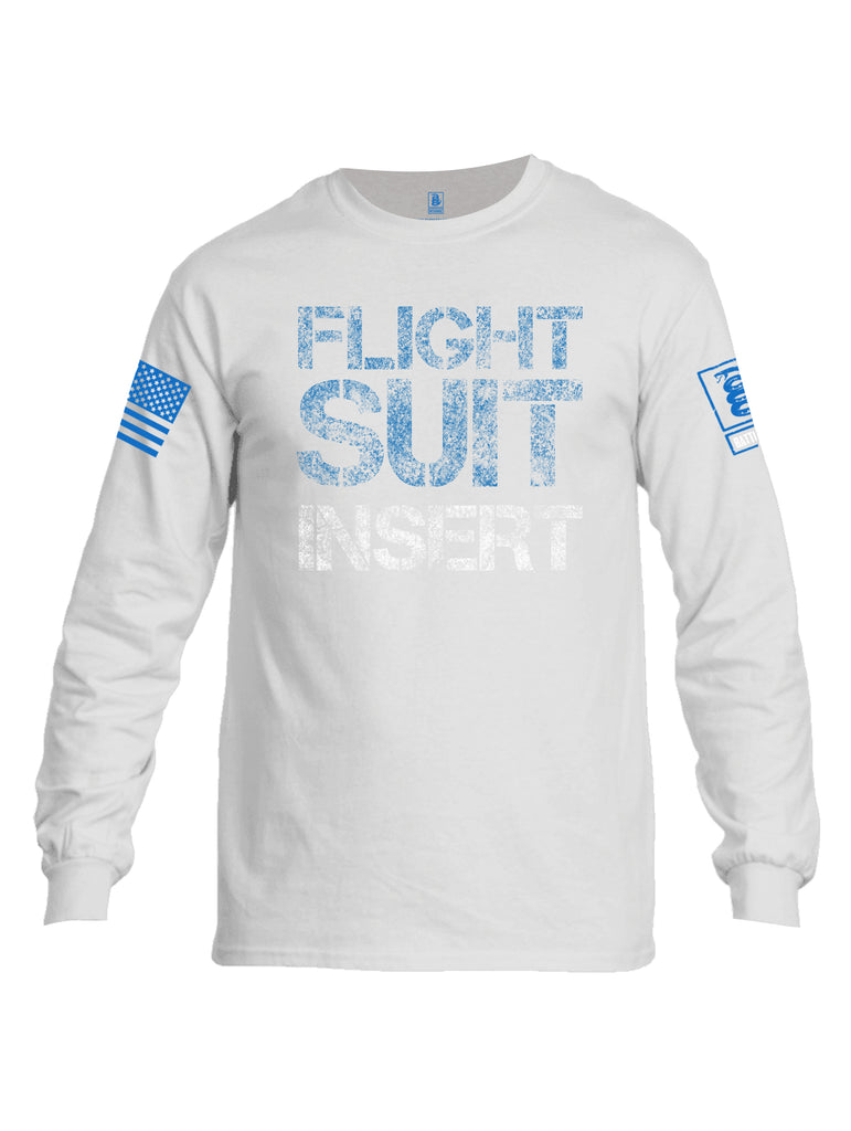 Battleraddle Flight Suit Insert Blue Sleeve Print Mens Cotton Long Sleeve Crew Neck T Shirt
