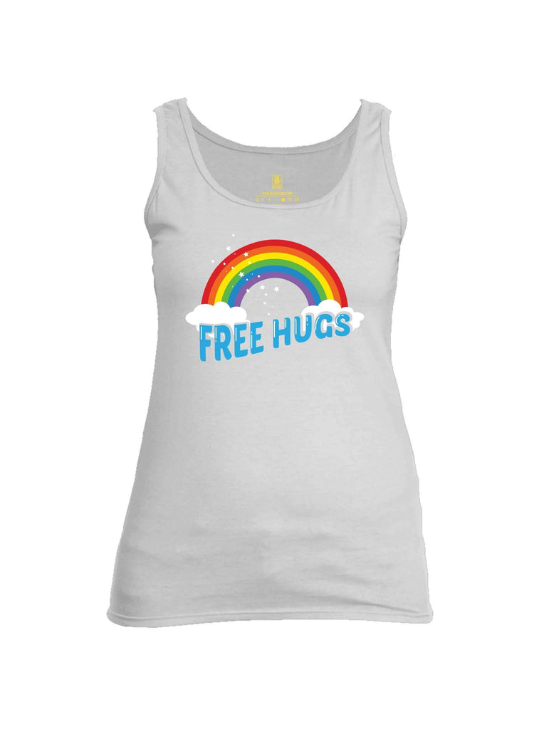Battleraddle Rainbow Free Hugs Womens Cotton Tank Top shirt|custom|veterans|Apparel-Womens Tank Tops-Cotton