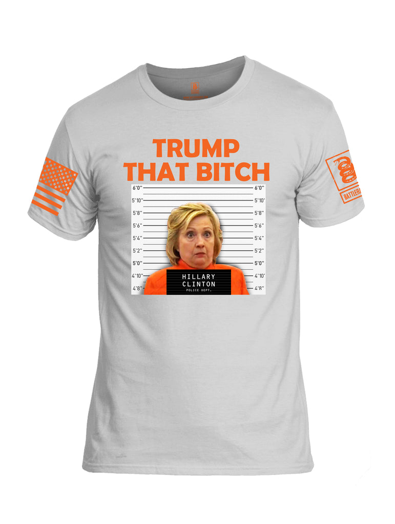 Battleraddle Trump That Bitch Orange Sleeve Print Mens Cotton Crew Neck T Shirt