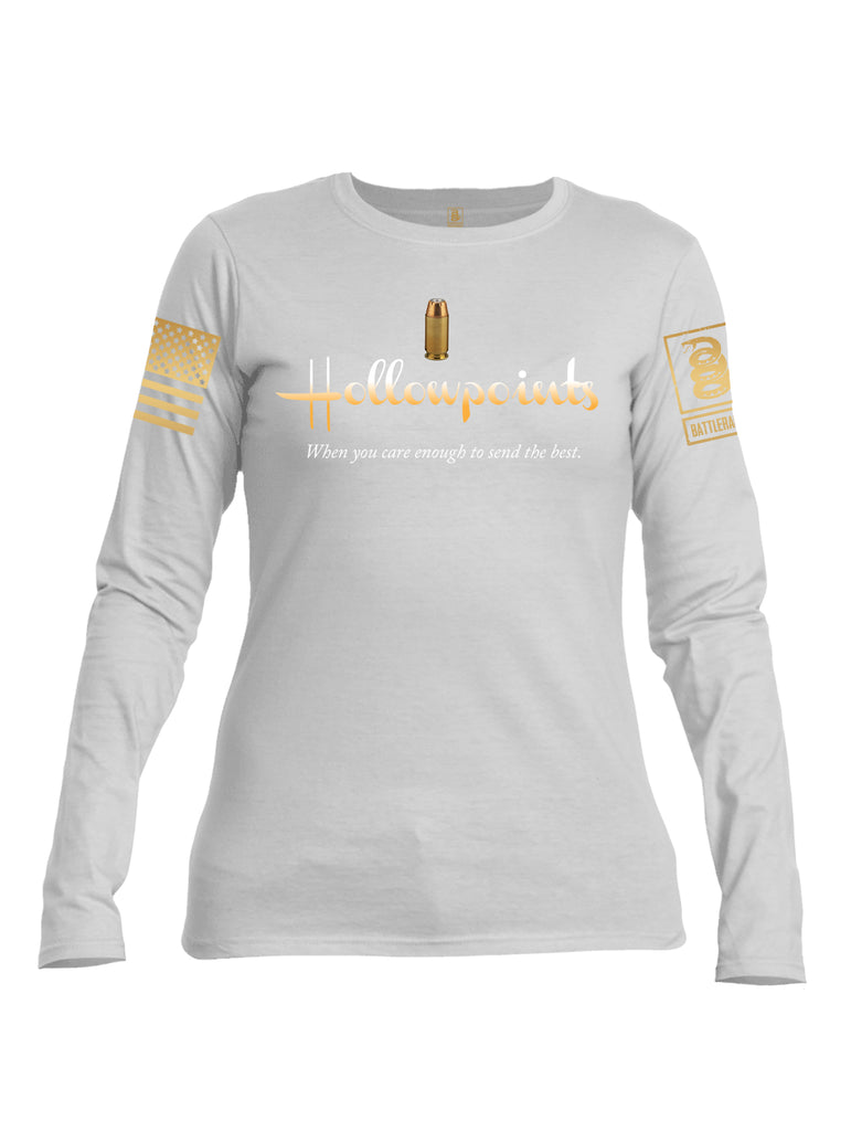 Battleraddle Hollowpoints When You Care Enough To Send The Best Brass Sleeve Print Womens Cotton Long Sleeve Crew Neck T Shirt