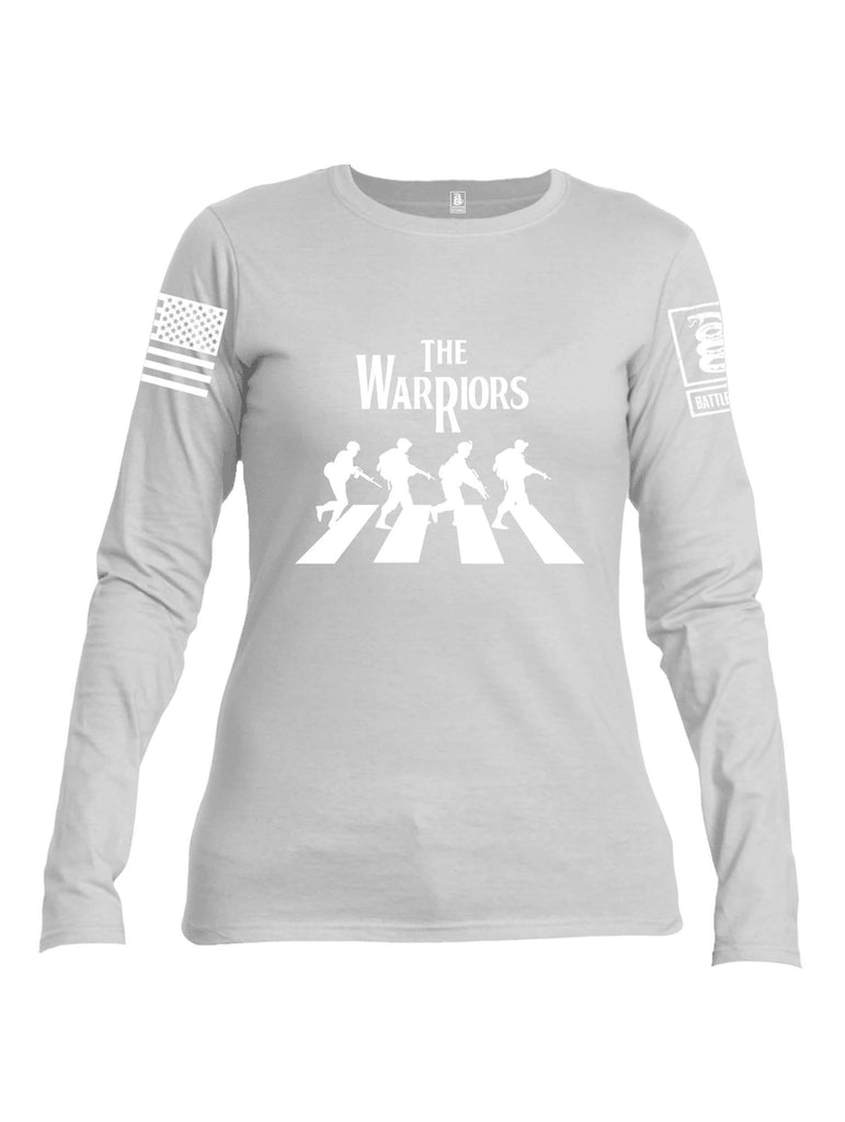 Battleraddle The Warriors White Sleeve Print Womens Cotton Long Sleeve Crew Neck T Shirt shirt|custom|veterans|Women-Long Sleeves Crewneck Shirt