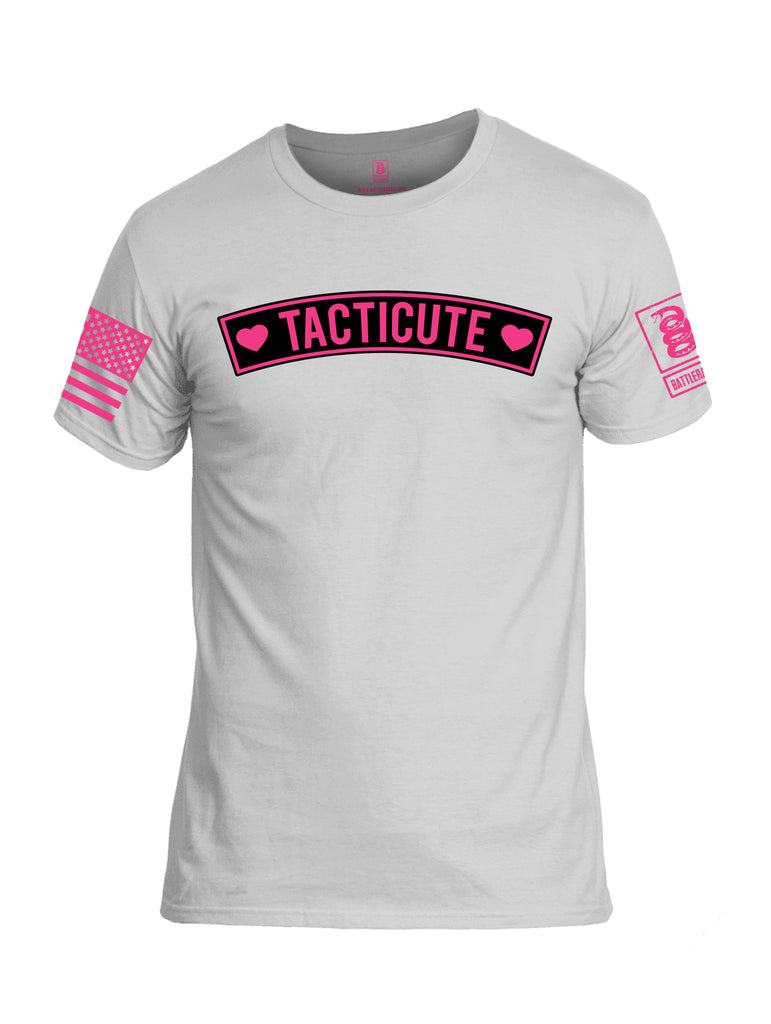 Battleraddle Tacticute Pink Sleeve Print Mens Cotton Crew Neck T Shirt