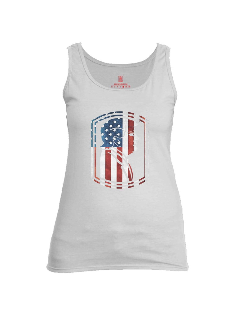 Battleraddle Trump Army USA Flag Womens Cotton Tank Top shirt|custom|veterans|Apparel-Womens Tank Tops-Cotton