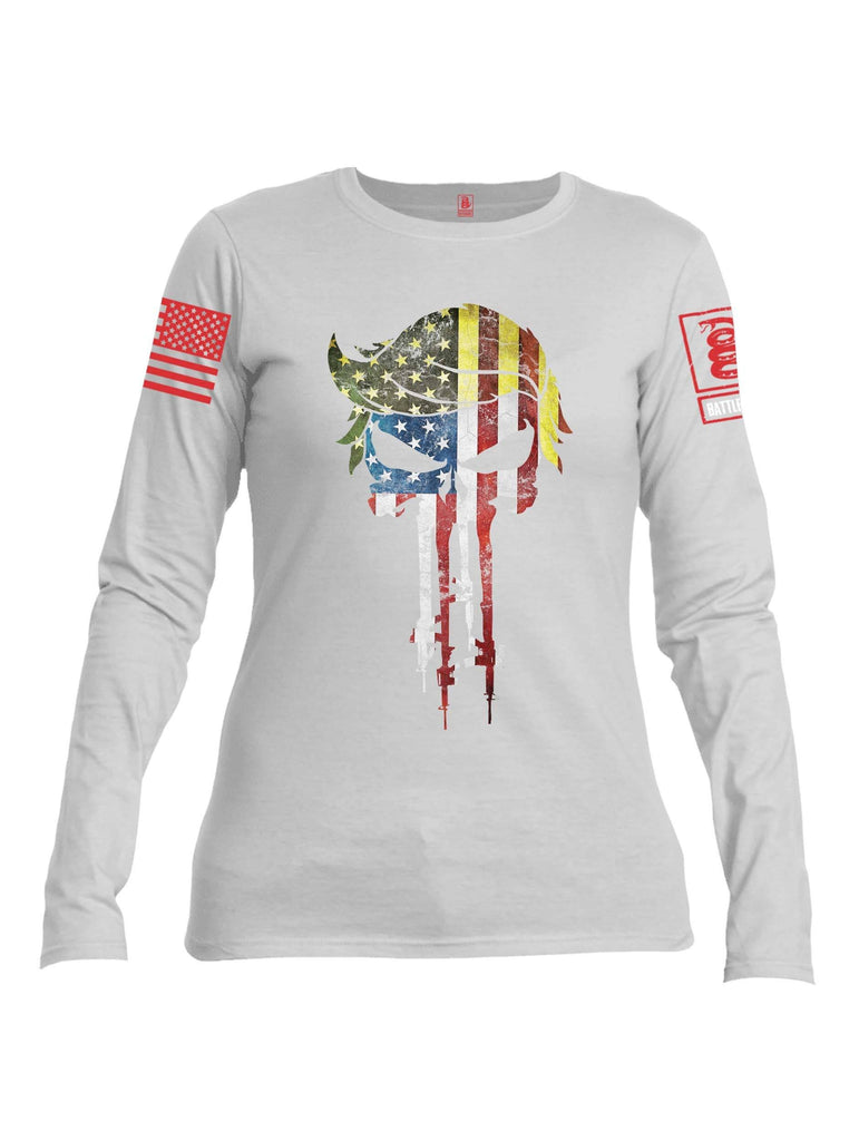Battleraddle Mr. President Expounder USA Flag Red Sleeve Print Womens Cotton Long Sleeve Crew Neck T Shirt shirt|custom|veterans|Women-Long Sleeves Crewneck Shirt