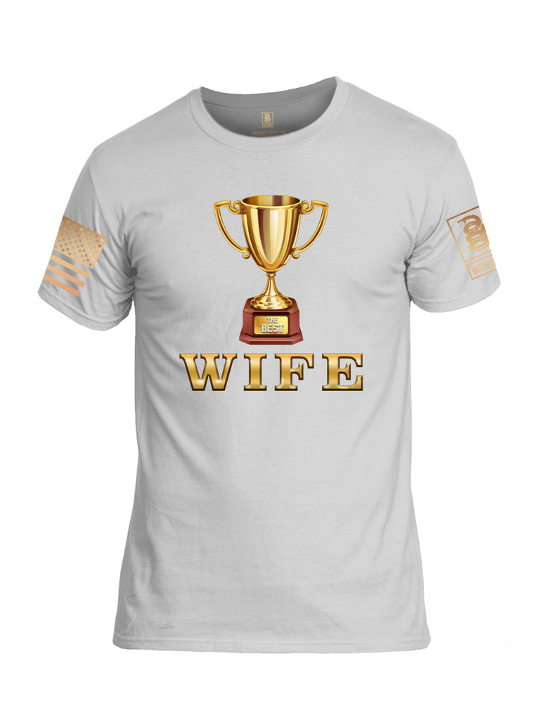 Battleraddle The Best Wife Brass Sleeve Print Mens Cotton Crew Neck T Shirt