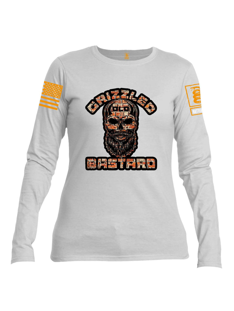 Battleraddle Grizzled Old Bastard Orange Sleeve Print Womens Cotton Long Sleeve Crew Neck T Shirt shirt|custom|veterans|Women-Long Sleeves Crewneck Shirt