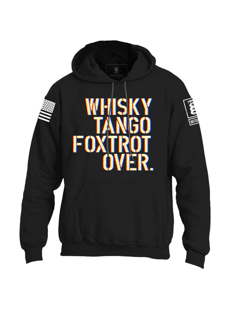 Battleraddle Whisky Tango Foxtrot Over. White Sleeve Print Mens Blended Hoodie With Pockets