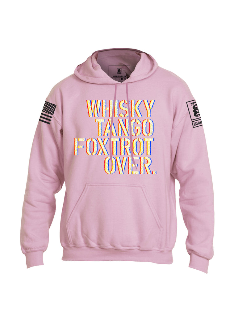 Battleraddle Whisky Tango Foxtrot Over. White Sleeve Print Mens Blended Hoodie With Pockets
