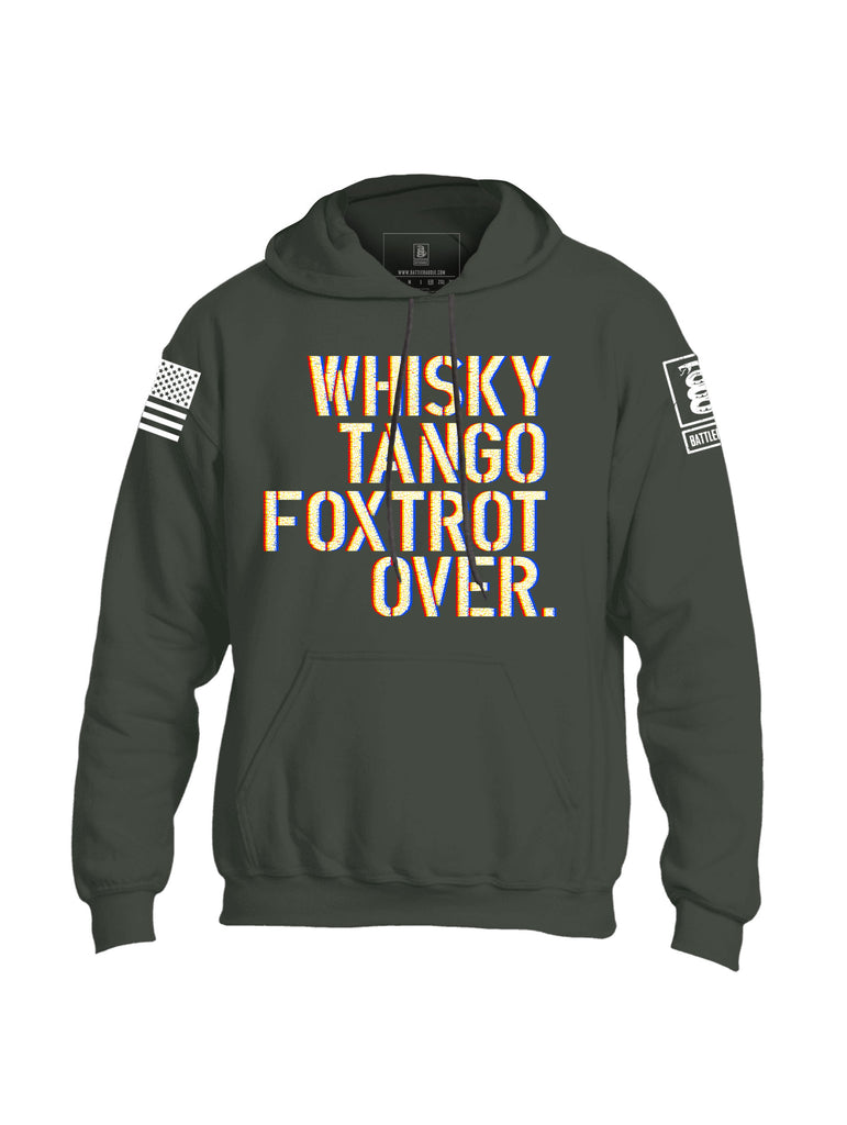 Battleraddle Whisky Tango Foxtrot Over. White Sleeve Print Mens Blended Hoodie With Pockets