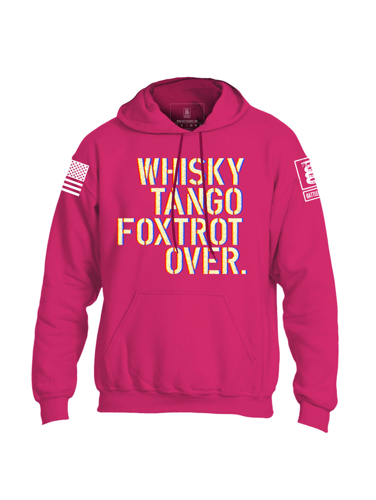 Battleraddle Whisky Tango Foxtrot Over. White Sleeve Print Mens Blended Hoodie With Pockets