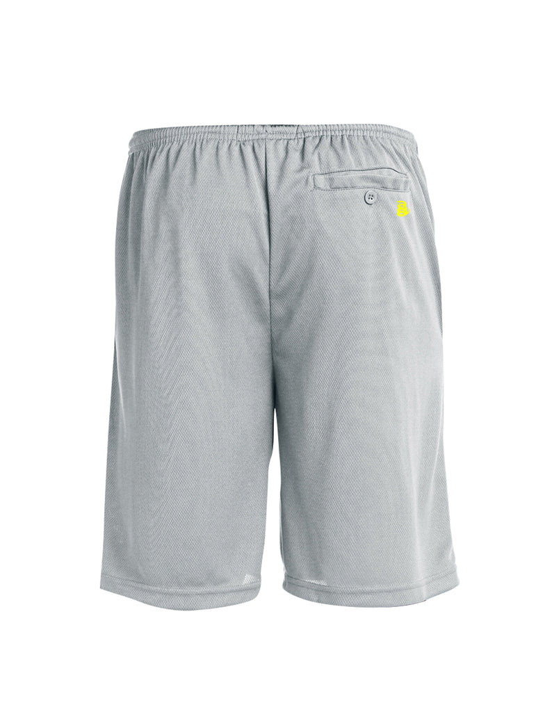 Battleraddle Snake Logo Yellow Back Print 100% Battlefit Polyester Mens Elastic Waistband Shorts With Pockets