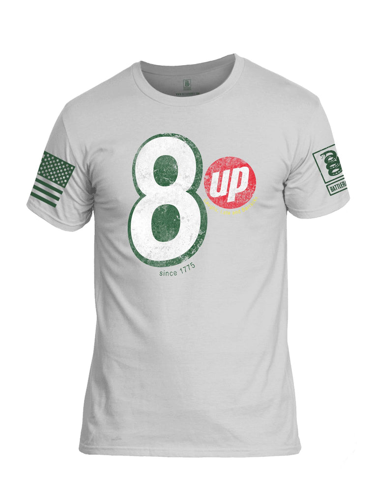 Battleraddle 8 Up Green Sleeve Print Mens Cotton Crew Neck T Shirt - Battleraddle® LLC
