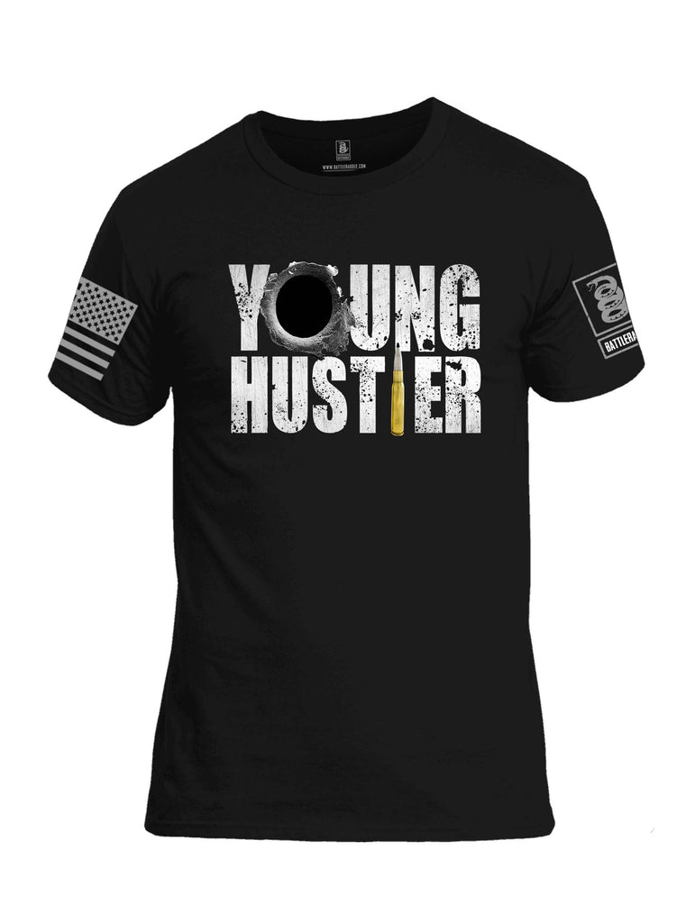 Battleraddle Young Hustler Grey Sleeve Print Mens 100% Battlefit Polyester Crew Neck T Shirt