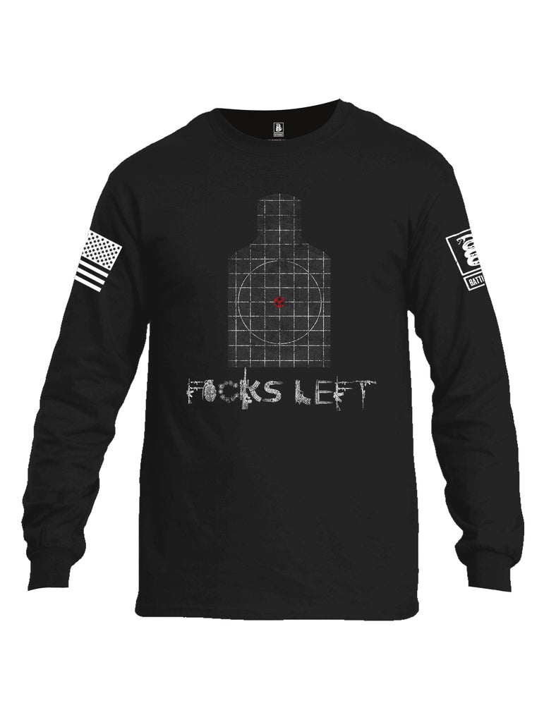 Battleraddle Zero Fucks Left White Sleeve Print Mens Cotton Long Sleeve Crew Neck T Shirt